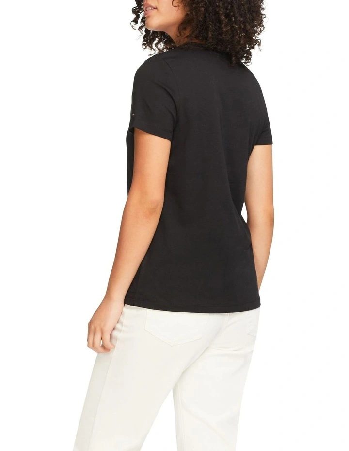 Hilfiger Logo Crew Neck Tee in Black
