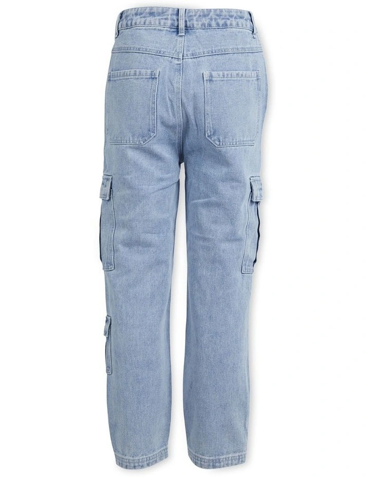 Avery Cargo Jean (3-7 Years) in Denim
