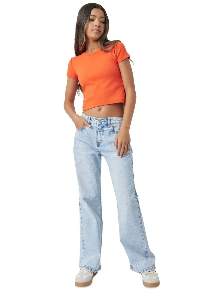 Harper Crop Tee in Vibrant Orange