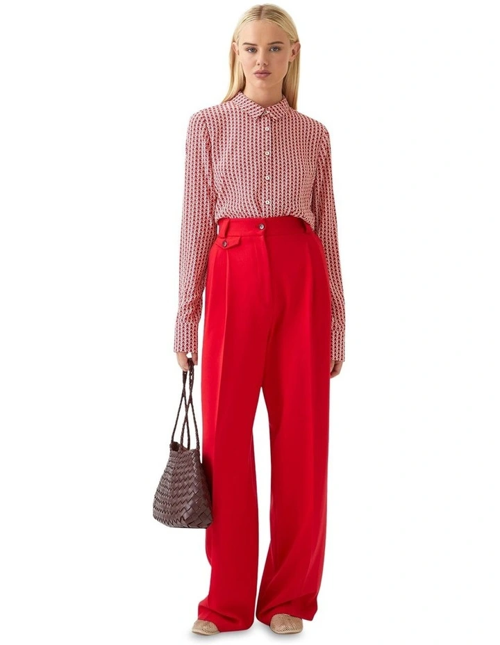 Poppy Spot Print Blouse in Red/Pink