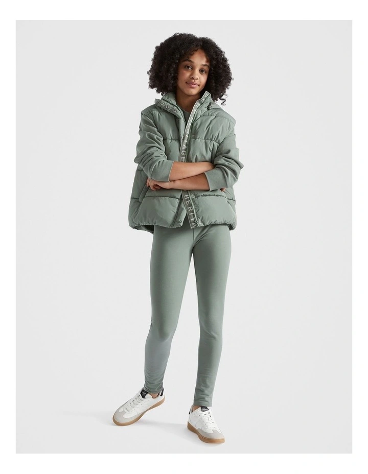 Core Logo Crop Sweater in Olive