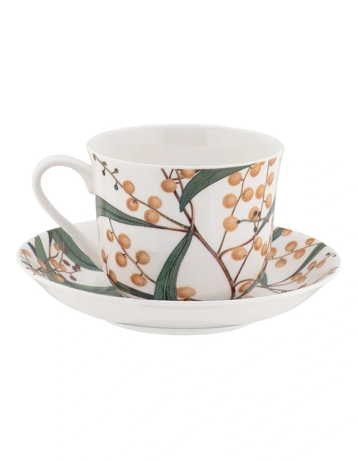 Royal Botanic Gardens Botanica Cup and Saucer Wattle Gift Box in Multi