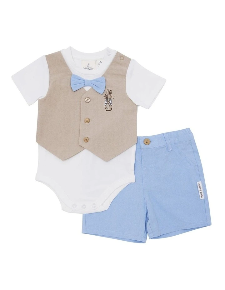 Bodysuit And Short Set in Chambray Blue