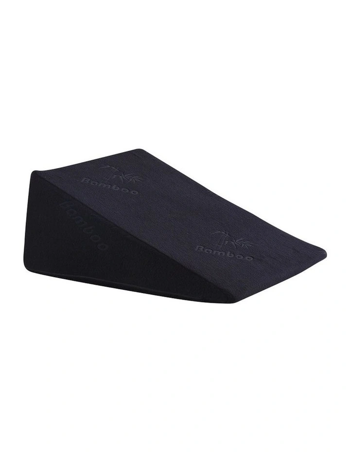 Cool Gel Memory Foam Bed Wedge Pillow with Cover in Black