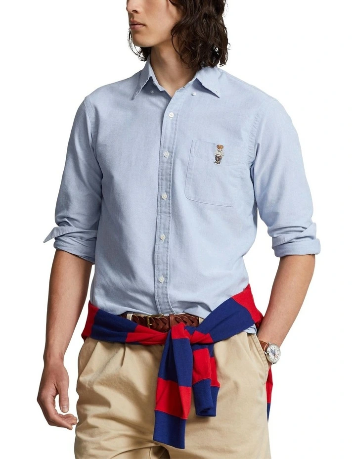 Classic Fit Polo Bear Oxford Shirt in Blue