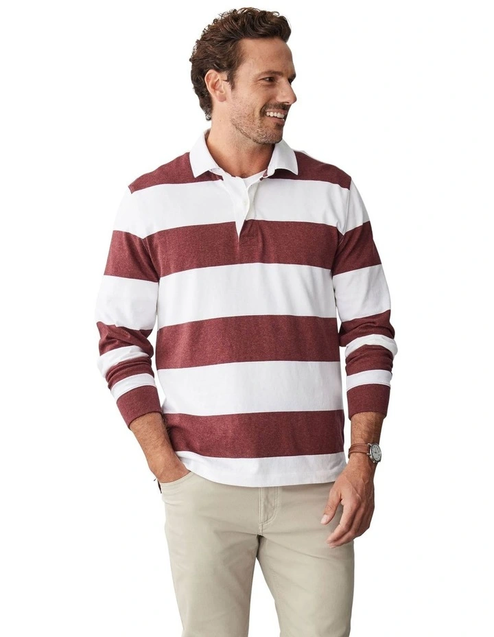 Block Stripe Rugby Top in Brick