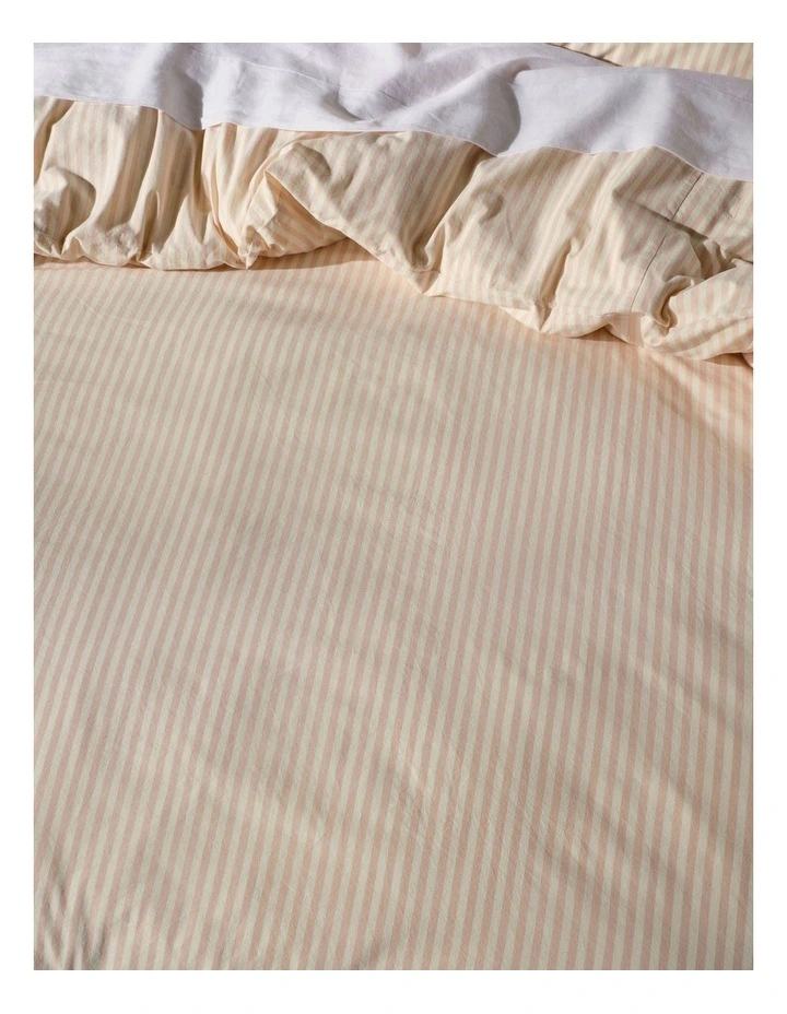 Classic Stripe Quilt Cover Set in Rose