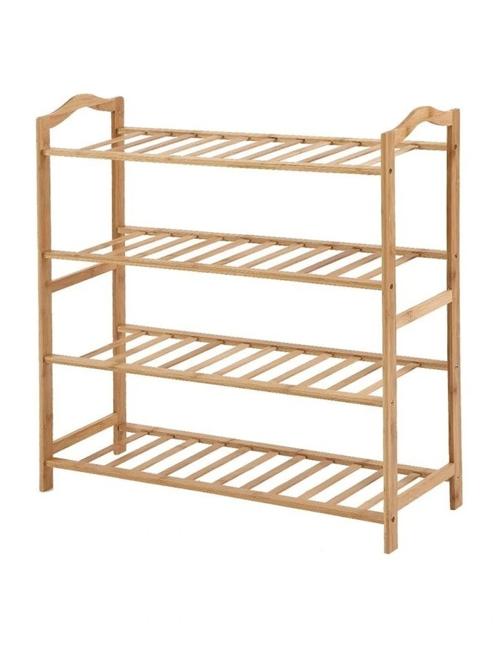4 Tiers Bamboo Shoe Rack 80cm in Natural