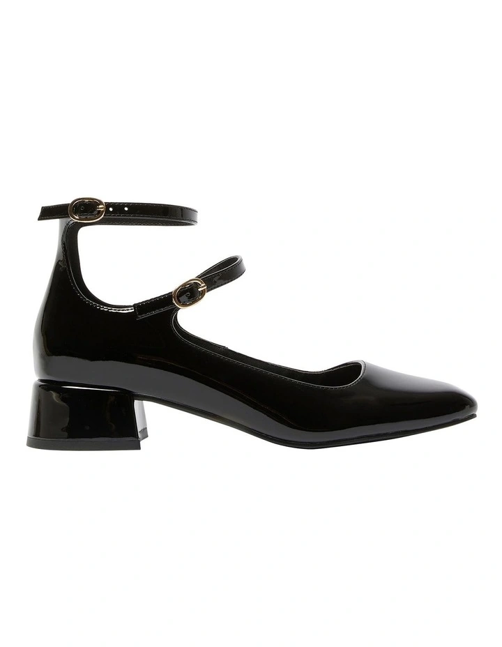 Lydia Heeled Shoes in Black Patent Leather