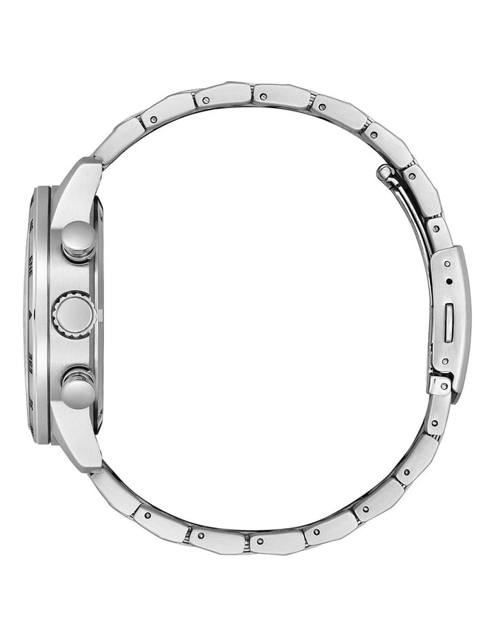 Eco-Drive Chronograph Stainless Steel Watch In Silver