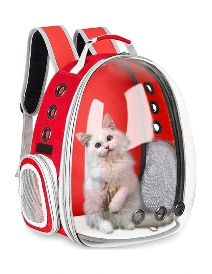 Waterproof Pet Space Capsule Backpack Model 1 in Red