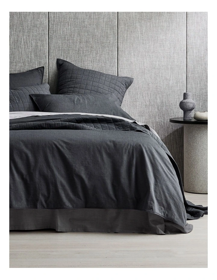 Reilly Quilt Cover Set in Carbon