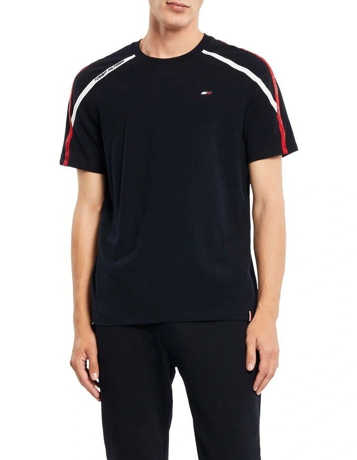 Sport TH Cool Logo Tape T-Shirt in Blue