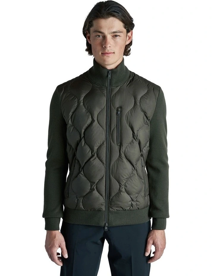 Sweater Knit Puffer in Dark Green