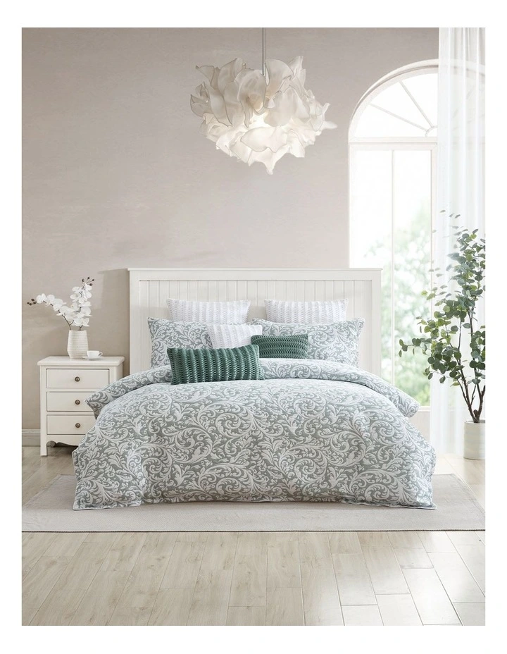 Harlow Quilt Cover Set in Sage