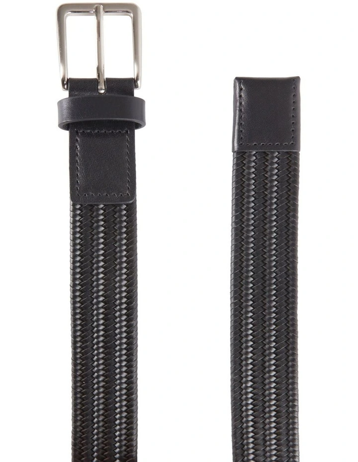 Woven Stretch Belt in Black