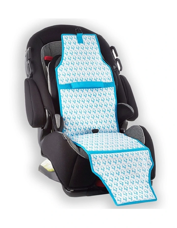 Car Seat Cooler 101cm in Blue Penguins