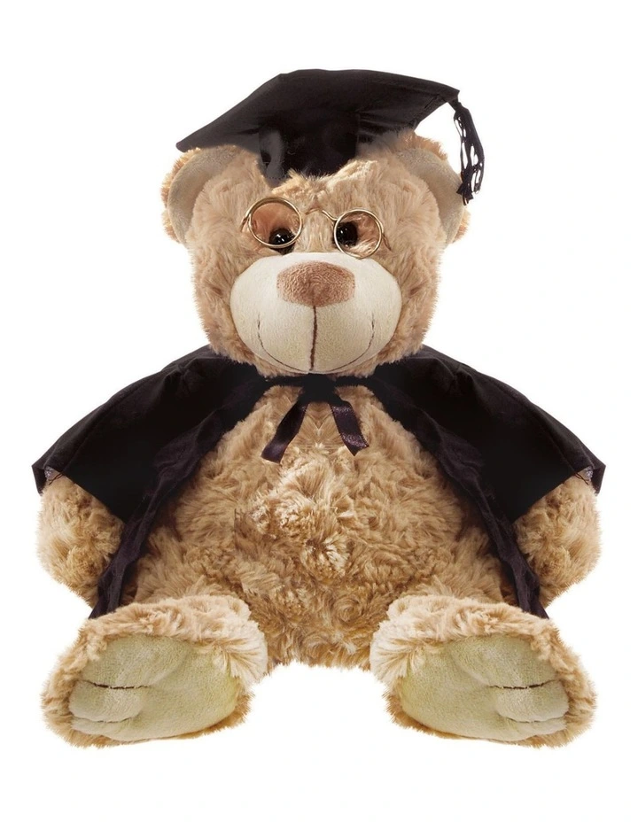 Rosie Bear Graduation Brown w' Glasses 32cm