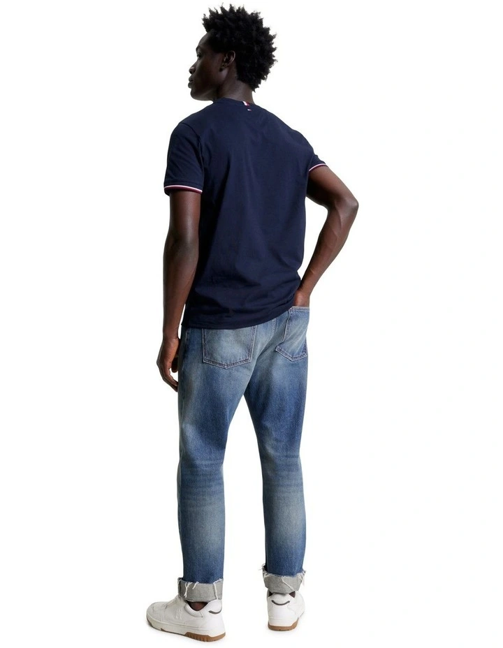 Tipped Slim Fit T-Shirt in Blue