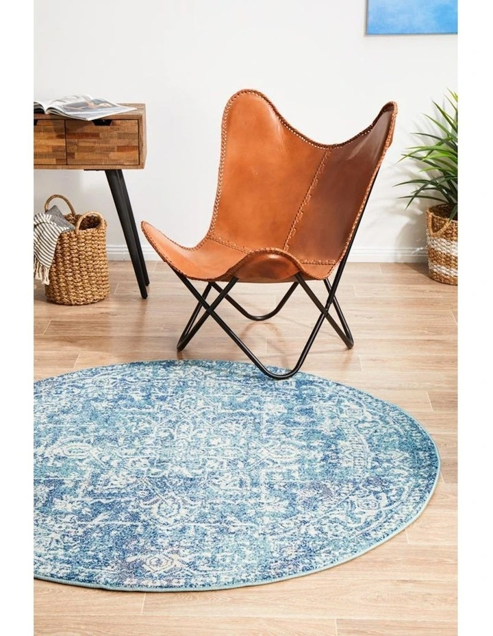 Evoke 253 Round Rug in Blue