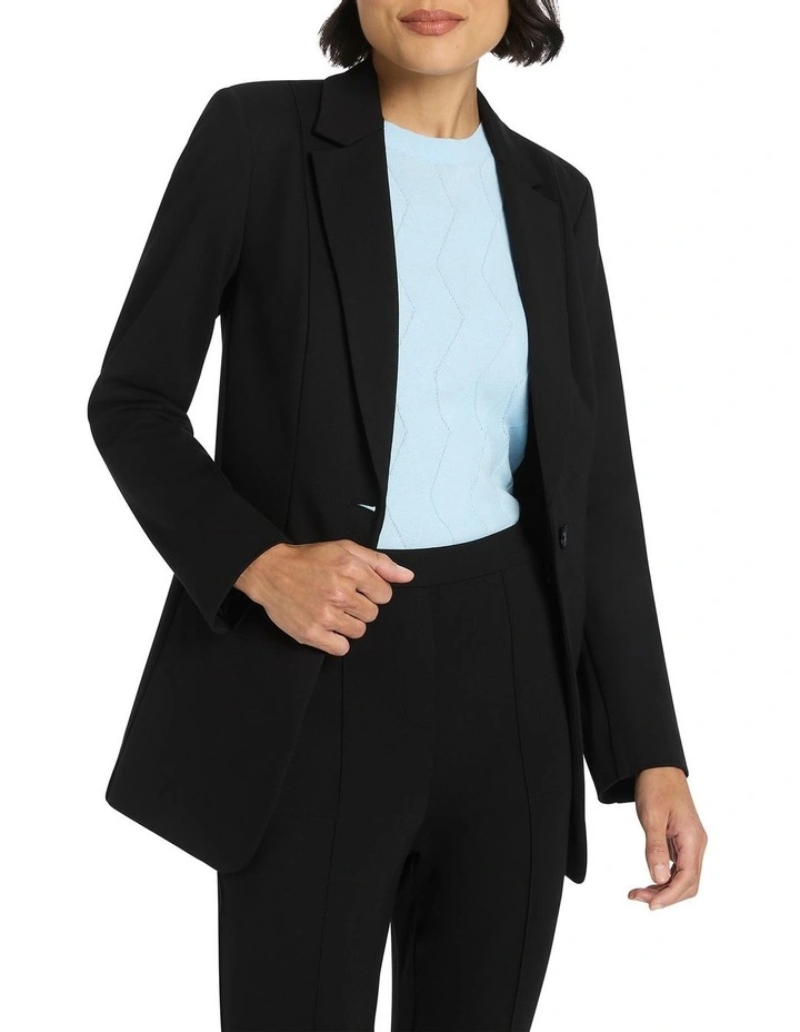 Carrey Ponte Blazer in Black