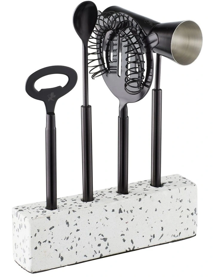 Cocktail & Co Royce Bar Tool Set 4pc Blk/Terz Gift Boxed