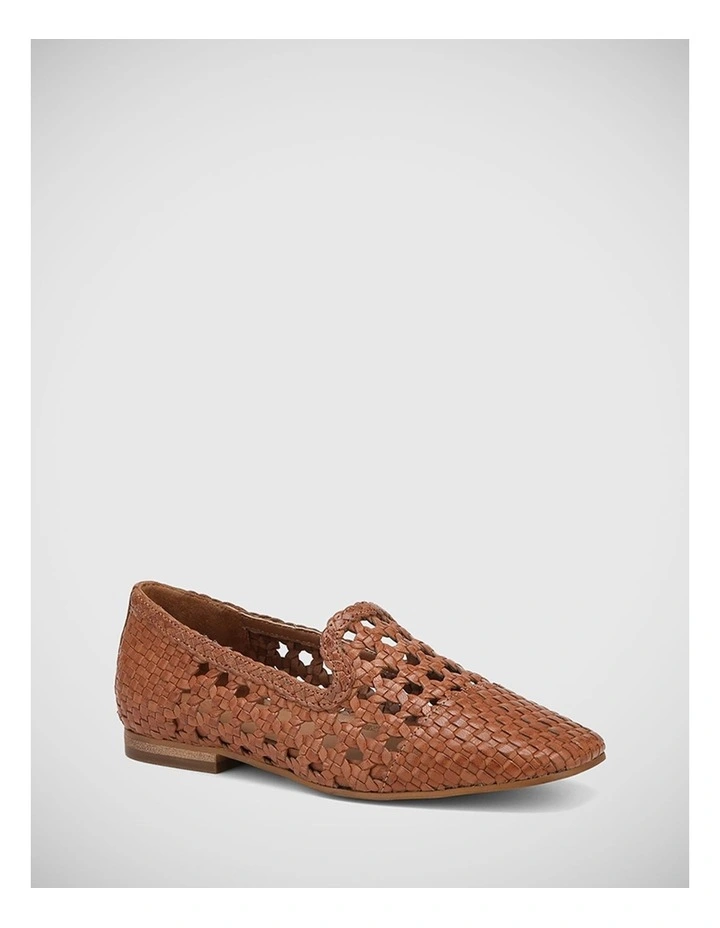 Binx Leather Weave Loafer in Tan