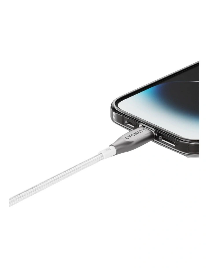 Armoured Lightning to USB C Cable 1M in White