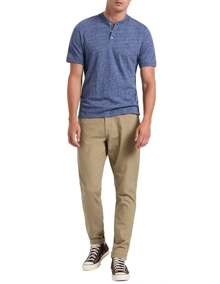 Walter Slub Polo in Blue Marle