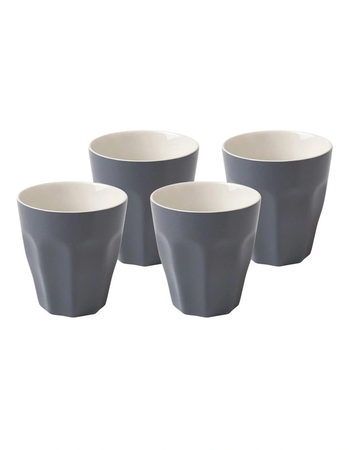 Gift Boxed Blend Sala Latte Cup 240ml Set of 4 in Charcoal