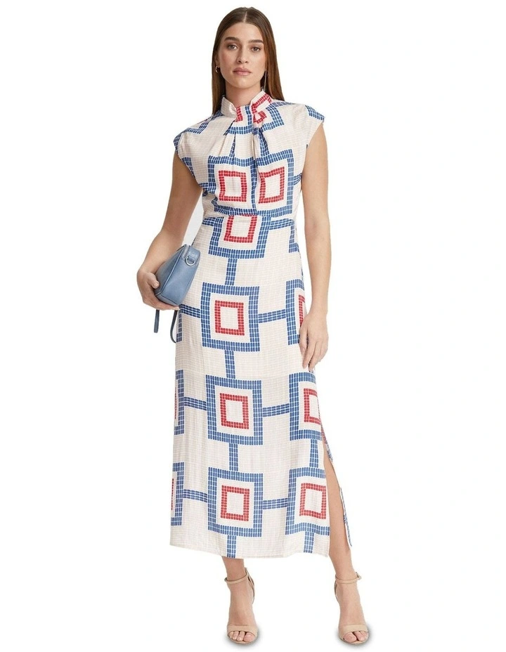 Ingrid Geo Print Dress in Multi
