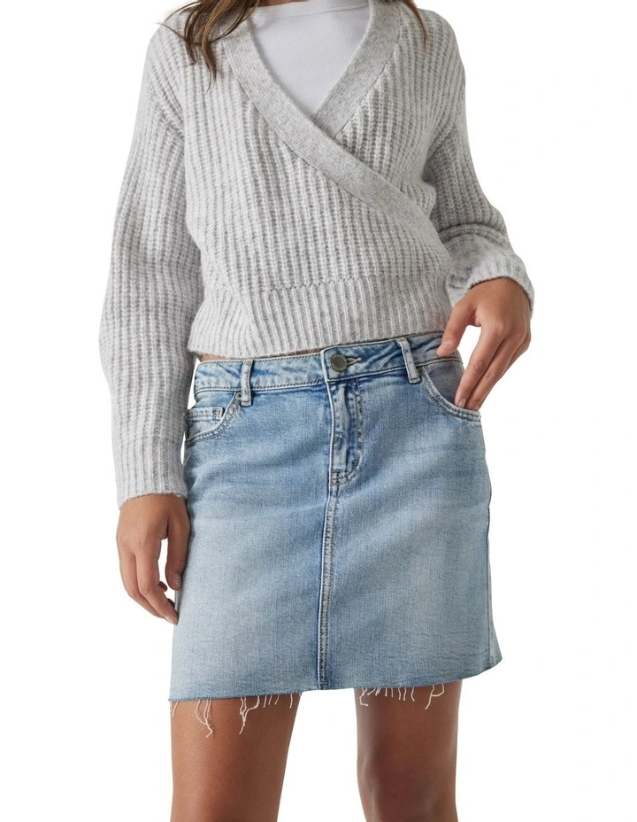 Ally Denim Skirt in Pale Blue