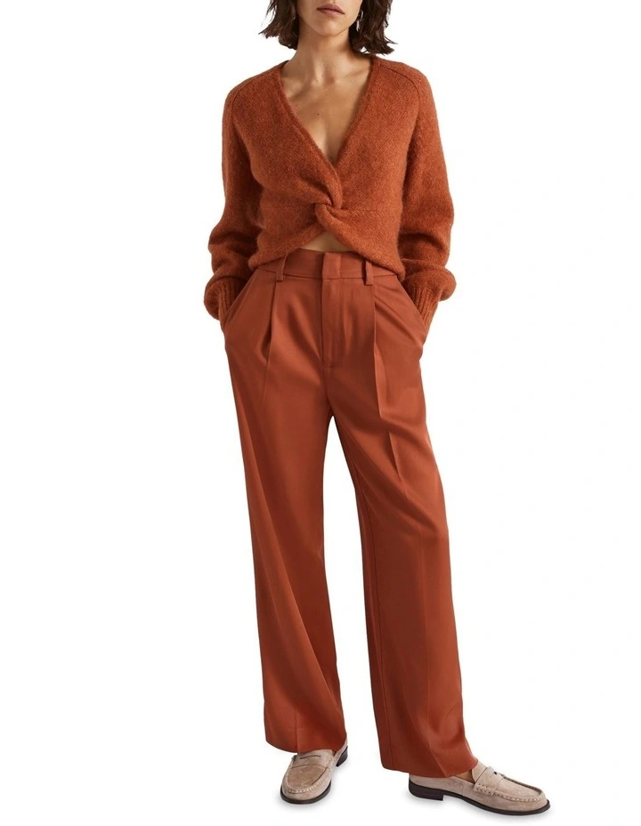 Wool Blend Twist Knit in Orange
