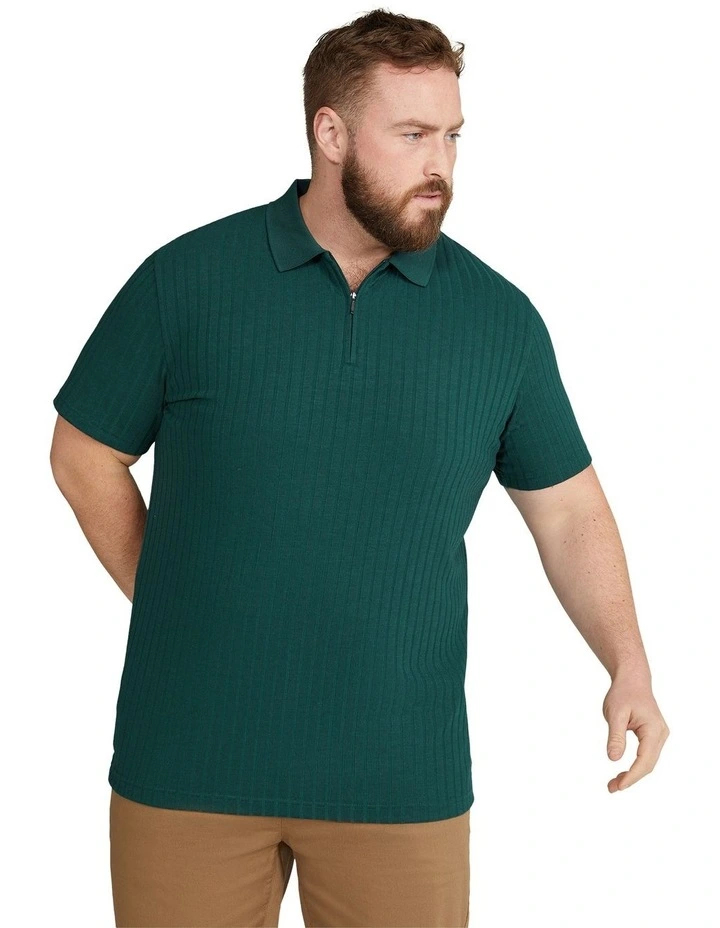 Page Rib Polo Shirt in Pine