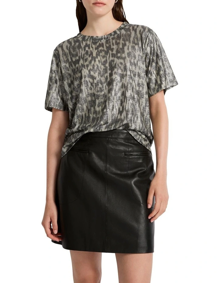 Gimme Roar Foil Tee in Black Multi
