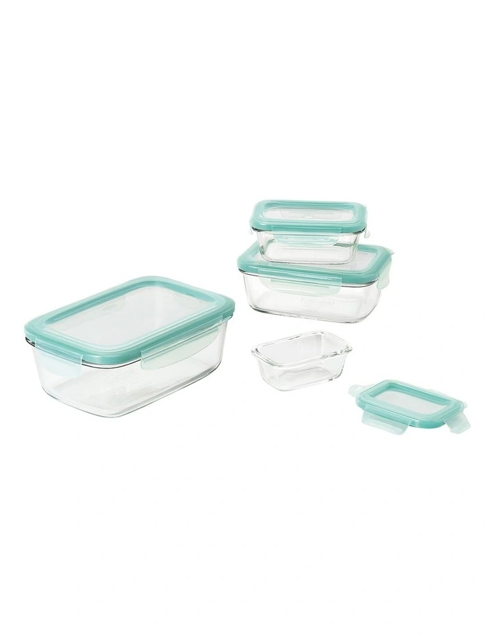 4-Piece Smart Seal Glass Rectangular Container Set