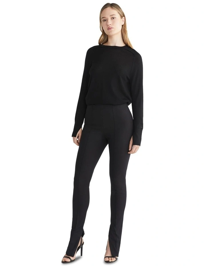 Stretch Gabardine Skinny Pant in Black