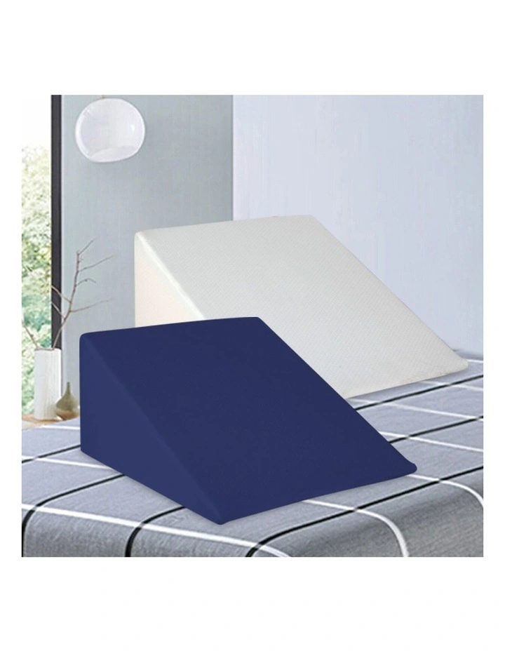 Wedge Pillow in White/Blue
