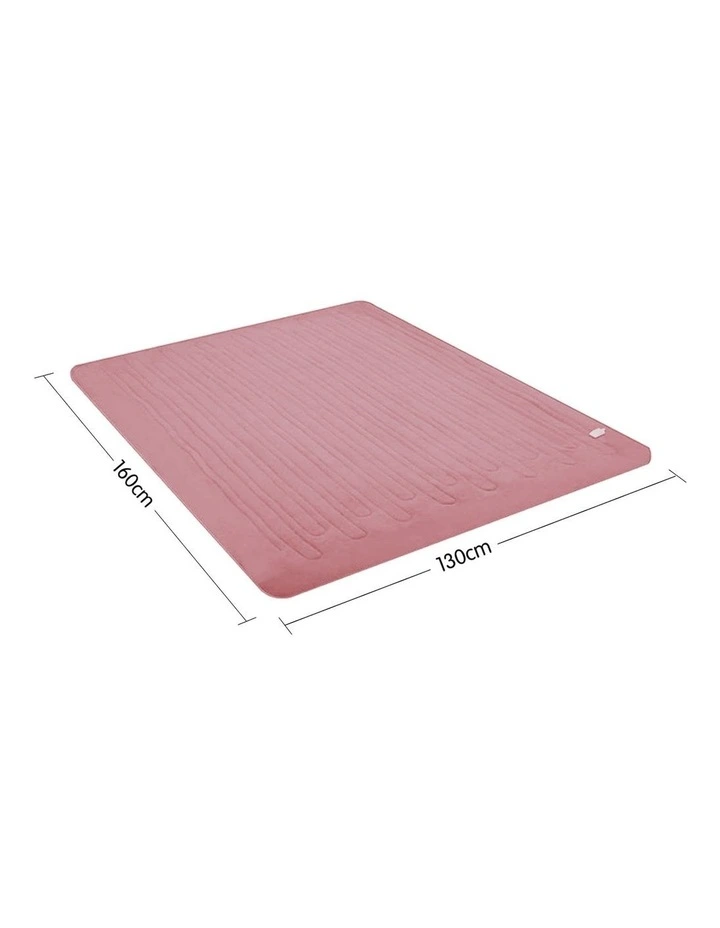 Heated Electric Blanket Throw Rug in Pink