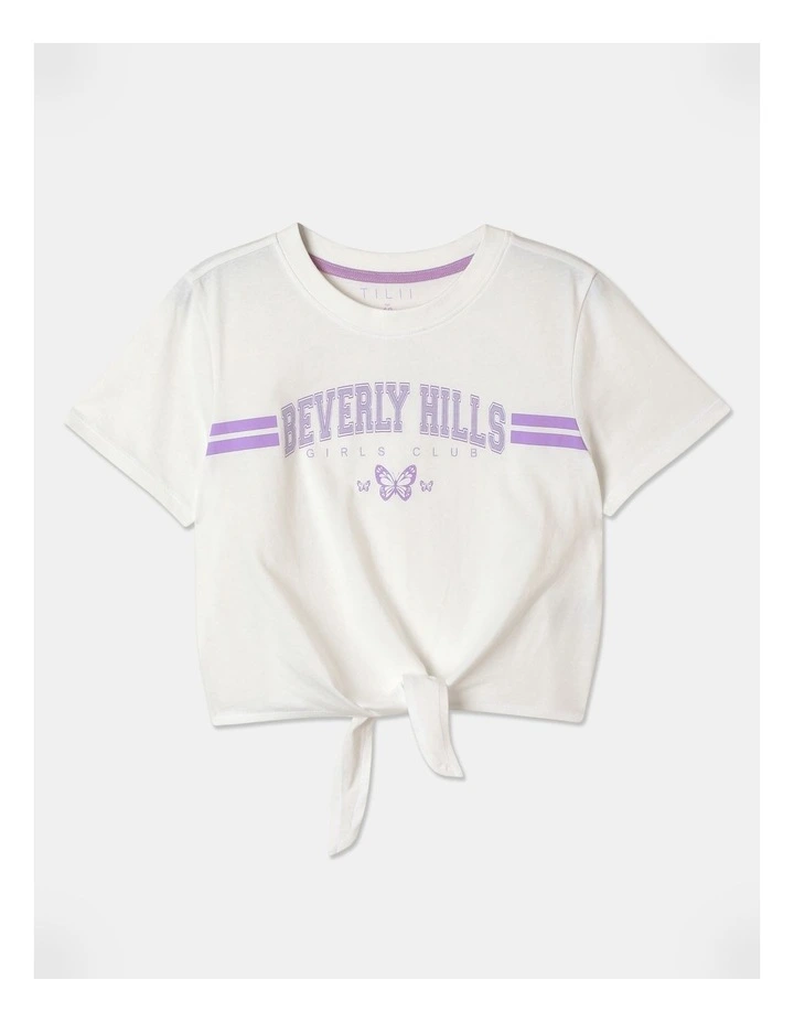 Essentials Tie Front Tee in White