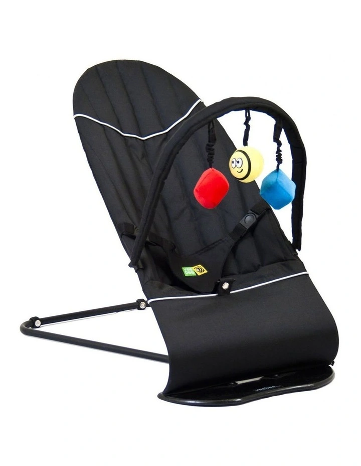 Vee Bee Baby Minder Cushioned Rocker/Bouncer for Infant Seat/Chair w/Toys Black