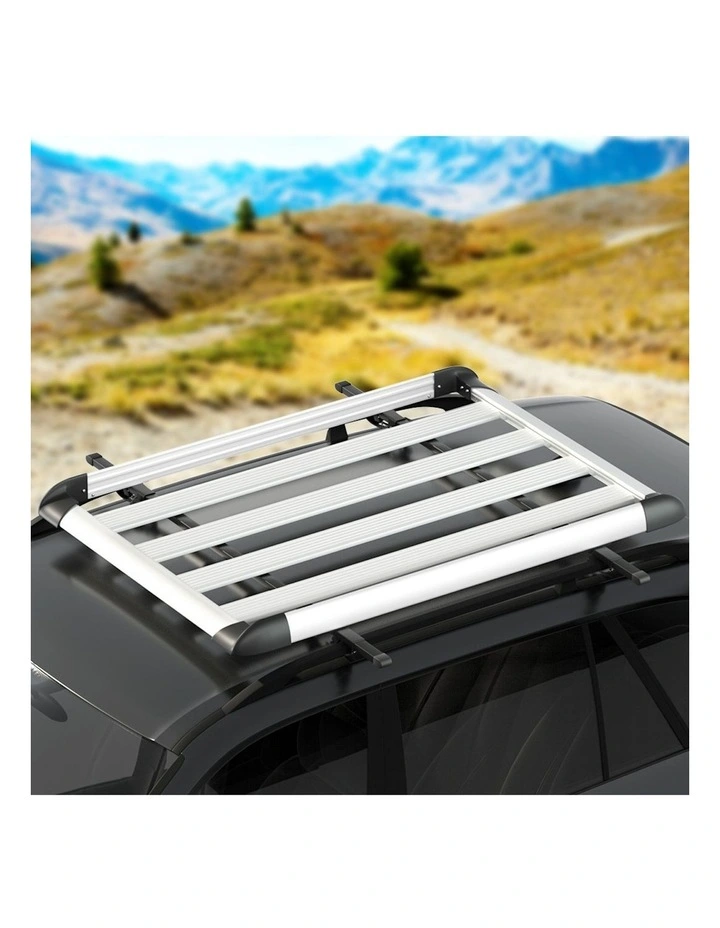 Universal Car Roof Rack Basket 140cm in Silver