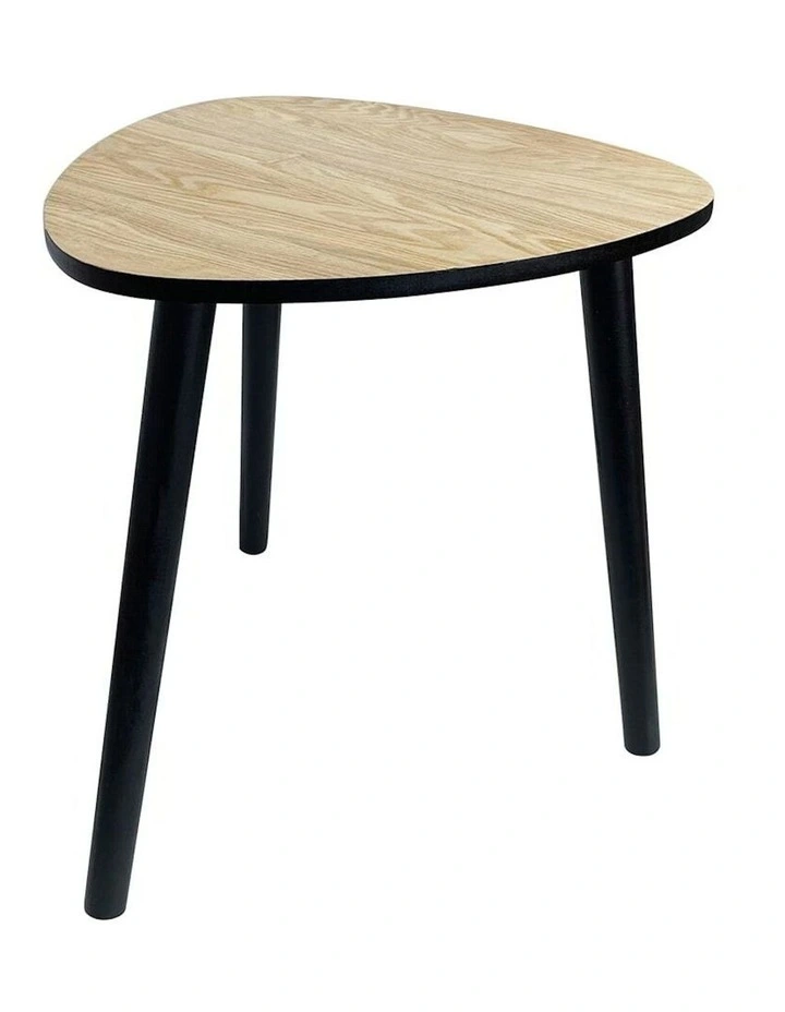 Abstract Oval 3-Legged Side Table in Multi