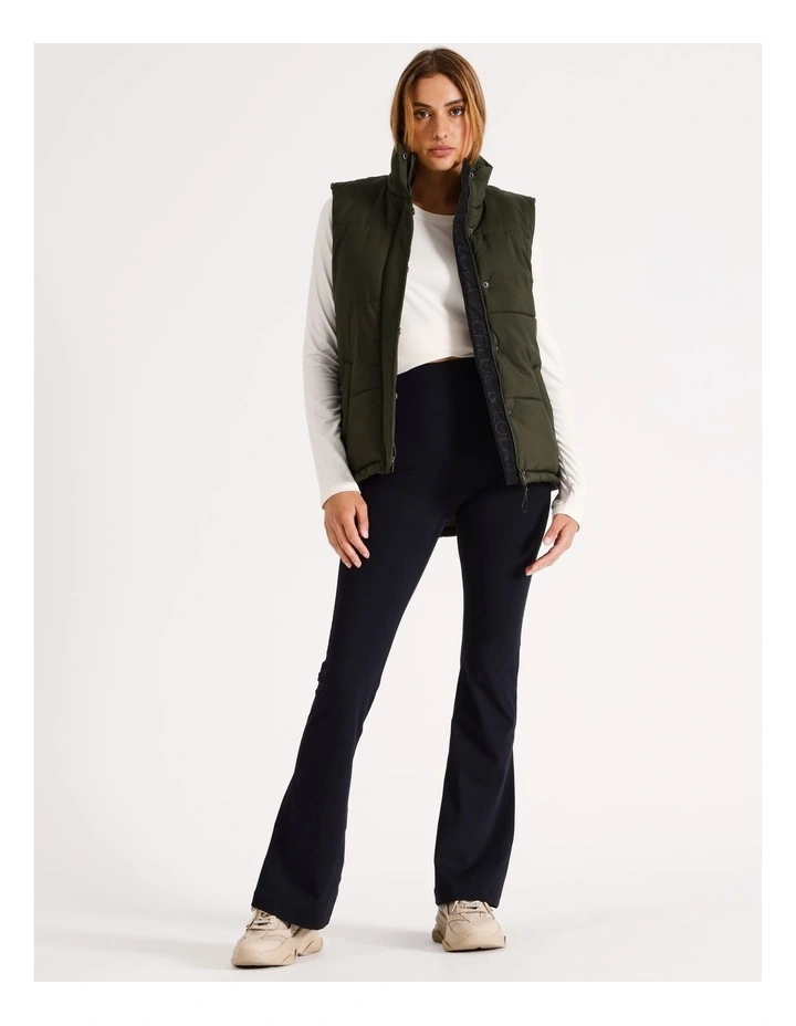 Hooded Puffa Vest in Khaki