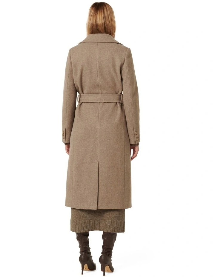 Rowan Single Breasted Wrap Coat in Brown