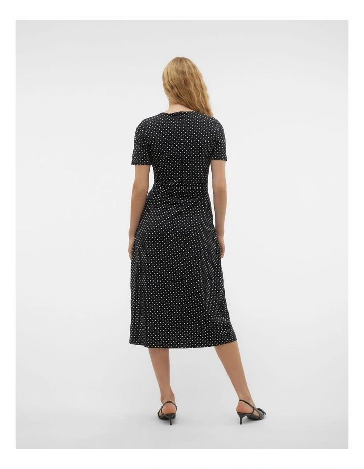 Barbara Dot Wrap Dress in Black Dot