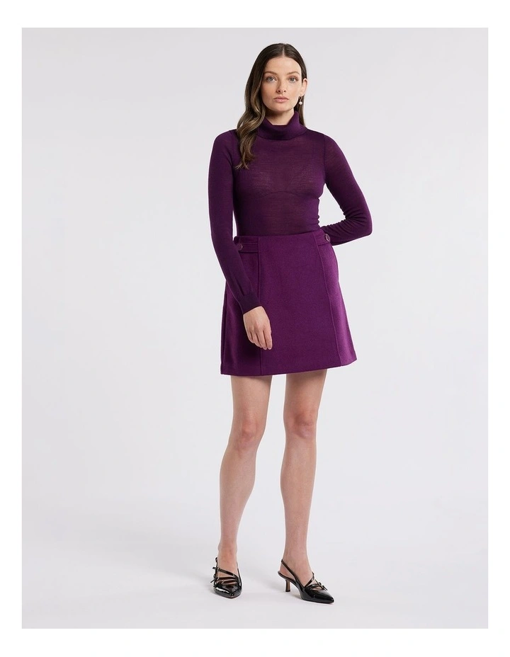 Adele Roll Neck Jumper in Purple