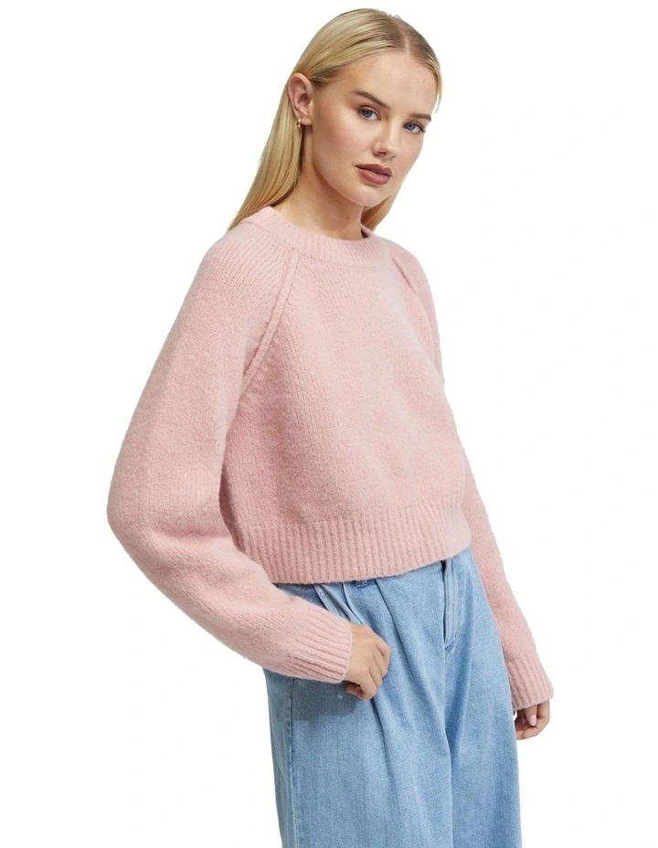 Mei Alpaca Blend Soft Knit Top in Pink