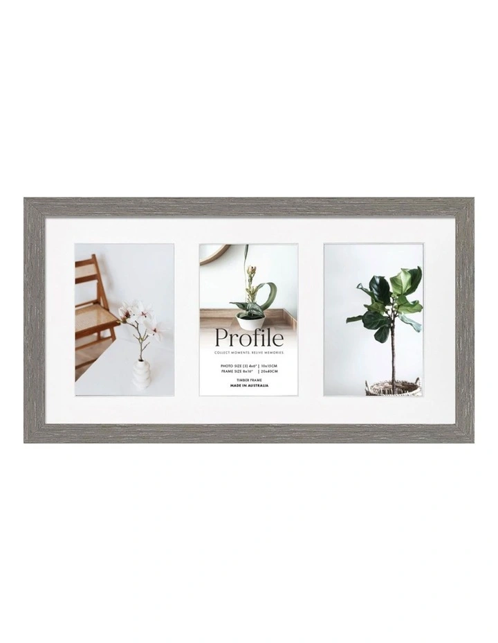 Deluxe Photo Frame 8x16/4x6 (3) in Silver Ash