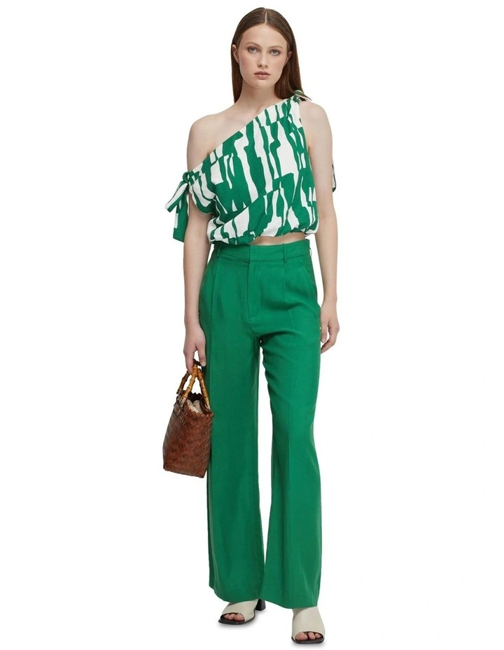 Hazel Wide Leg Trousers in Green